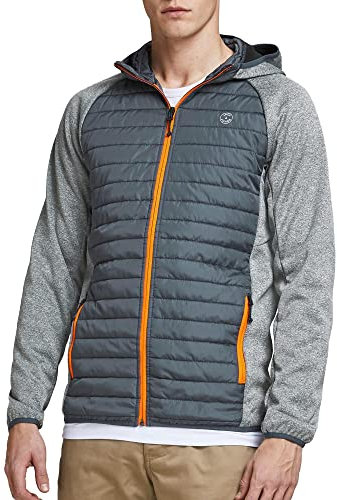 JACK & JONES Herren JjemGewatteerde Noos Jacke 12182242,Grey Melange/Detail:SET-IN SLEEVES,XXL