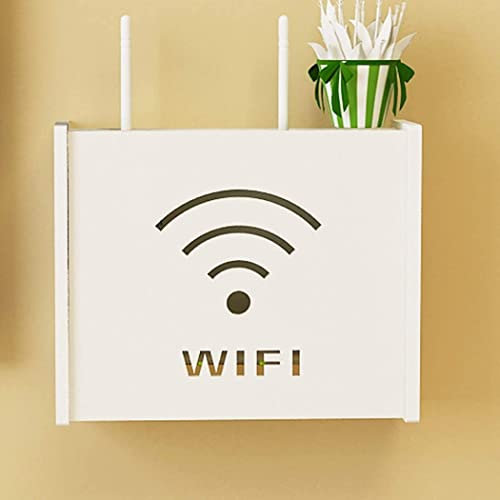 Ecoodisk Home PVC Router Aufbewahrungsbox Wandmontierte Set-Top-Box-Halterung Cover Box WiFi Router Regal Protektor Hider-Abschirm-Lagerregal, WiFi,A