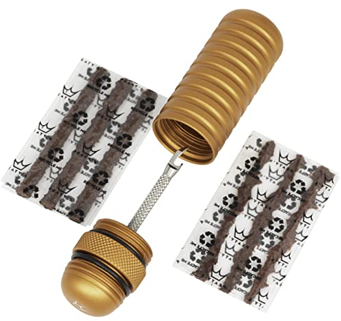 Peaty's Tubeless Bike Tyre Puncture Repair Plugger Kit - For MTB, Road & XC Bicycle Tyres - Unique Single-Sided Fork, For Rapid Puncture Repair To Fix Punctures Fast - 3x 3mm & 1.5mm Plugs - Mango