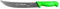 Starrett Professional Stainless Steel Chefs Steak Knives - Wide Curved Profile - 10-inch (250mm) - Green Handle
