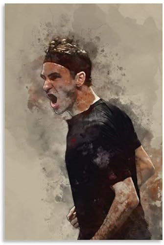 Puzzle 1000 Teile Erwachsene und Kinder Berühmter Sportstar-Tennisspieler Roger Federer Holz Puzzles Stress Freisetzung Spiel 1000 Piece 29.5x19.6inch(75x50cm) Kein Rahmen