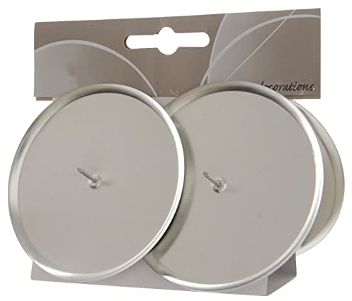 Dadeldo Living & Lifestyle Kerzenhalter 4er-Set Metall 6x10cm Silber Adventskranz Kerzenteller