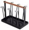 Hniuyun Bottle Drying Rack, Cup Drying Rack Stand with Drain Tray, Metal Drying Organizer for 6 Cups or Mugs (Black)