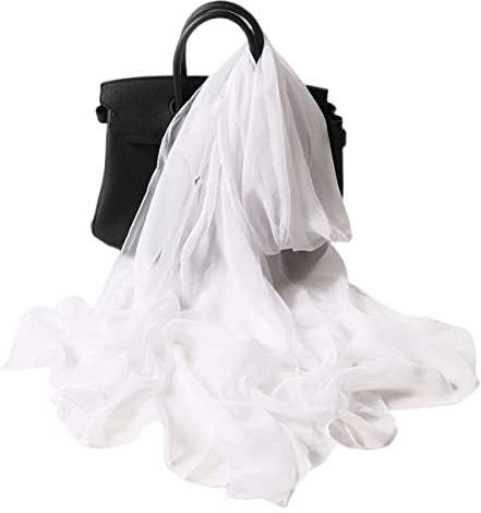 FAIRYGATE Schal Halstuch Damen Seide Chiffon Damen Leichter Weicher Modeschal Hals Fester Wickelschal 6043