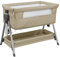vidaXL Babybett mit Matratze Faltbar Reisebett Kinderbett Klappbett Beistellbett Babyreisebett Laufstall Kinderreisebett Taupe Leinenstoff
