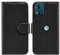 MAU Motorola Moto E13 Phone Case, Black PU Leather Flip Wallet Phone Stand Case Cover with 2 Slot Card Holder for Motorola E13 Phone Case