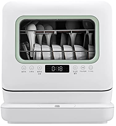 Table Top Dishwasher with 6 Place Settings Freestanding Compact Dishwasher LED Display 5 Programs Rotary Spray 360° Azimuth for Dishes Fruits Vegetables Glasses