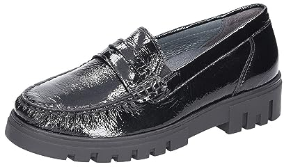 Waldläufer Damen Leder Loafer H-Serena schwarz (eu_Footwear_Size_System, Adult, Women, Numeric, Wide, Numeric_40)