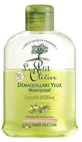 LE PETIT OLIVIER Démaquillant Yeux Extrait d'Olive, 125ml - Douceur Naturelle pour Visage - Toilette et Démaquillage Efficaces - Le Lot De 3