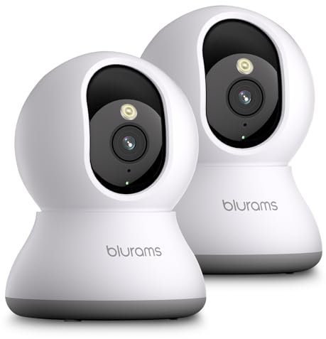 blurams Indoor Security Camera, 1080P Cameras House Security, 360° Home Security Camera, AI Facial Recognition, Night Vision, Motion Detection, Siren, Cloud&SD(2.4GHz Only)