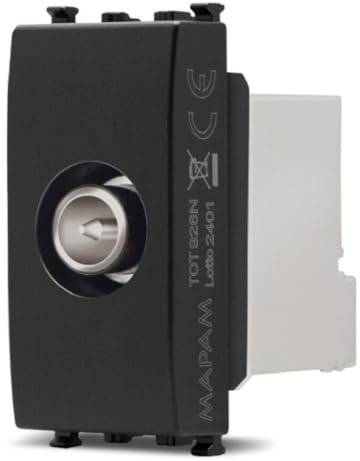 TOT ELECTRIC PRESA TV Nero televisore Frutti elettrici compatibili con Vimar Arke per placche supporti 19613