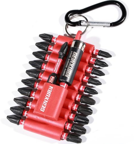 Geinxurn Impact Phillips Screwdriver Bits Set, 22 Pieces 1/2 Magnetic(PH1/PH2/PH3) S2 Steel Multi Cross Insert Power Driver Bits with Organizer Sleeve Storage Organizer