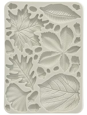 Stamperia - Silicon Mould A5 for Scrapbooks, Bullet Journals and More, Non-Stick, Suitable for Air-Dry Clay, Resin and More, Perfect for Crafts and Gifting (Forest - Leaves and Acorns)
