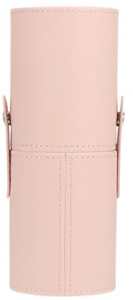 Healeved Makeup Brush Bucket Portable Cosmetic Storage Box with Dustproof Lid Small Pu Holder for Travel and Home Use