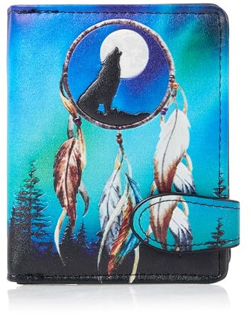 Shagwear Porte-monnaie pour femme et adolescente, Wolf Dream Catcher