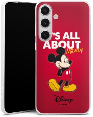 Slim Case kompatibel mit Samsung Galaxy S 25 + Silikon Handyhülle transparent Hülle extra dünn Maus Offizielles Lizenzprodukt Disney