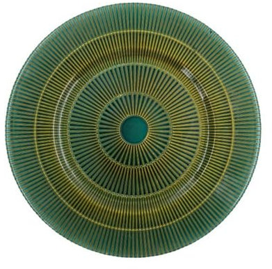 LA PORCELLANA BIANCA - Botanio Verde runder Teller Durchmesser 33 cm, Glas