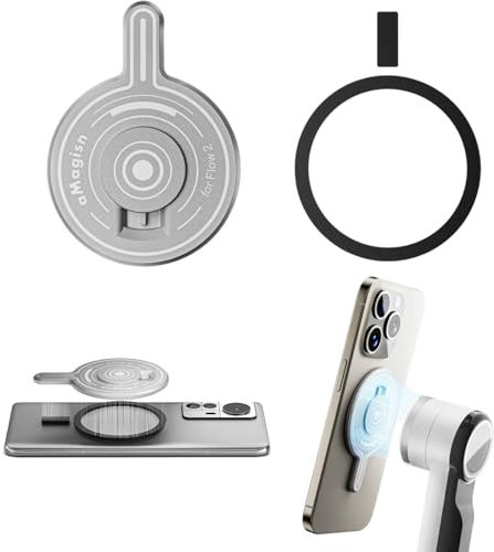 BeisDirect Cell Phone Magnetic Mount Adapter For Insta360 Flow 2 Pro, Magenet Plate with Metal Ring for Mobile Gimbal Stabilizer Magnetic Adapter Base Magafe Expansion Parts Accessories