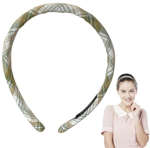 Plaid Head Bands for Girl, Women Plaid Headsps for Hair, Plaid Elastic Plaid Elastic Headbands Non-Slip Hair Accessories Skin Care for Face Covered Women Thin Yoga Matr