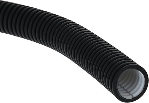 Kalitec - Tubo eléctrico ondulado (10 m, 320 N, NW 20, AD 20,0 mm ID 14,1 mm, color negro, ignífugo, resistente a golpes, resistente a la presión) | Para interior, exterior, tendido en tierra y
