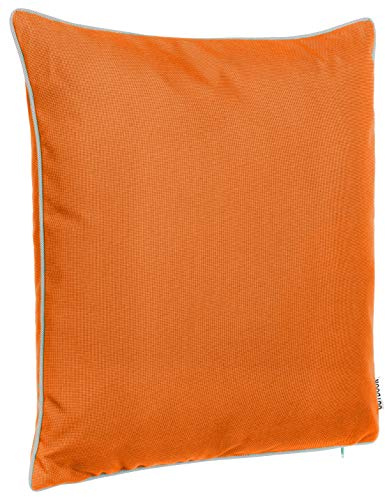 Brandsseller Outdoor Kissen Garngefärbt 45x45 cm – Wetterfeste Dekokissen mit Paspel – Wasserabweisende Zierkissen für Garten, Balkon & Terrasse – Robuste Sofakissen für drinnen und draußen