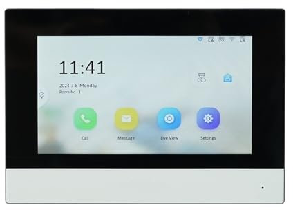 TIEOAXFT Moniteur d'intérieur multilingue DS-KH6320-WTE1, Version Internationale, POE 802.3af, Application Hik-Connect, WiFi, interphone vidéo
