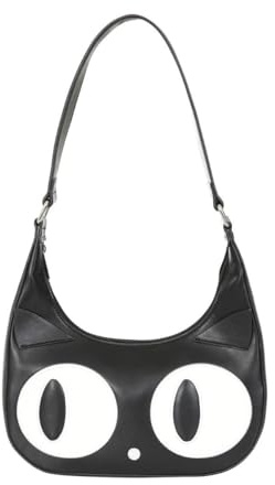 Banned Witching Cat Handtasche – Kawaii Schwarze Katze Schultertasche, Gothic Tasche