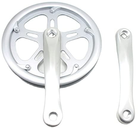 Zpengtai Kurbelgarnitur 48T Fahrradkurbel Single Geschwindigkeit 170mm Rennrad Kurbel Set Hohlzahnplatte Fahrrad Kettenrad Bike Zubehör Speed