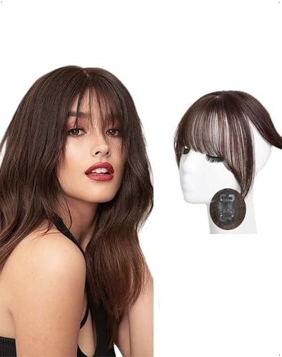 SanKristo 3D 360° Haar Toppers Pony Air Haarteil Klammer natürlich fake hair extensions clip bangs hairline oberkopf werdendes Haarstücke Accessoires Leicht atmungsaktiv Frauen täglichen Dunkelbraun