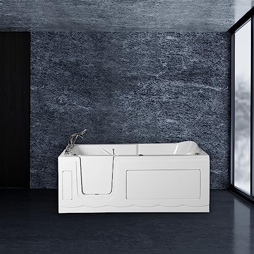 Seniorenbadewanne Firenze I 150x75 cm – Sitzbadewanne mit Tür & Whirlpoolfunktion, Einstiegshilfe, Massagedüsen, Acryl Badewanne