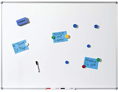 Dahle 96110 Basic IP-Wandtafel (magnetisch, Alurahmen, 60 x 90 cm) weiß emailiert