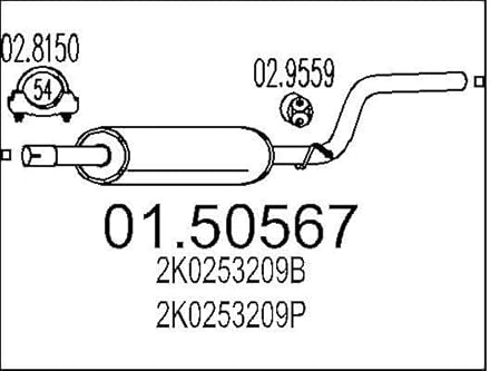 MTS Company 01.50567 Mittelschalldämpfer