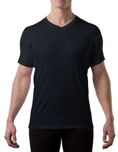 The Thompson Tee with Underarm Sweat Pads Original Fit Vneck, XX-Large, Black