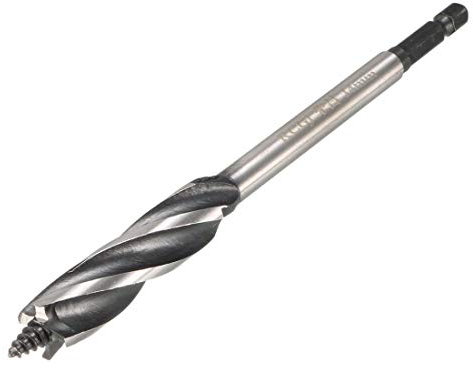 sourcing map 1/4-inch Hex Shank 14mm Dia Woodworking Wood Quad Fluted Auger Drill Bit