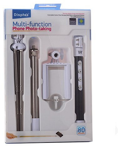 Dispho Bluetooth Selfie Stick with Tripod Extension Bar for Smartphone, Selfie Stick USB Rechargeable