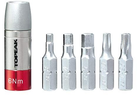 Topeak Nano Torqbox 6NM aus Stahl und Fiberglas in der Farbe Silber-Rot, Maße: 2,2cm x 5cm x 5,4cm, 15400086