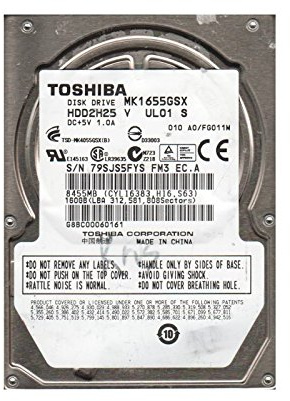 Toshiba Disco rigido 160 GB SATA 2.5 MK1655GSX 5400 RPM 8 MB PC portatile