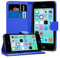 TypeandColor® Blue iPhone 5C Case Leather Flip Wallet Case Cover Pouch Holder - Apple iPhone 5C Case Cover & Screen Protector