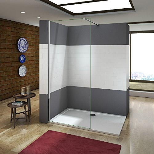Paroi de douche 600x2000x8mm en verre anticalcaire Walk in paroi de fixation avec barre de fixation extensible