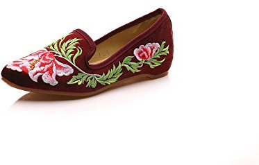 Lazutom - Bailarinas de Lona para mujer rojo Red