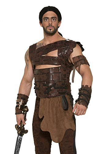 shoperama Braune Rüstung für Herren Game of Thrones LARP Kostüm Brust-Panzer Harnisch Gr. M/L