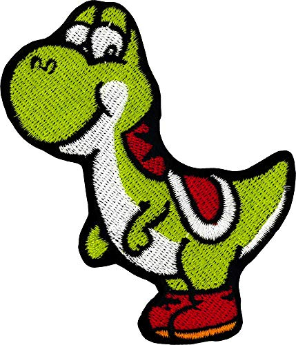 Bestickter Aufnäher zum Aufbügeln, Motiv: Videospielfigur Dinosaurier – Yoshi