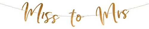 Girlande Banner Miss to Mrs 18x200cm Papier Deko Bridal Shower Junggesellinnenabschied JGA roségold