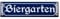 Sosenco Biergarten Schild - 8x30 cm - Keramik Emaille - Wetterfest - Oktoberfest Schild – Deko Blechschild – Oktoberfest - Emailleschild – Emailschild (Blau)
