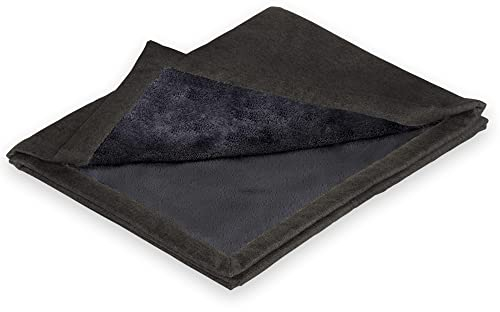 Hyggins Cosy Plus Hundedecke | Flauschige Wendedecke für kleine und große Hunde | waschbar | in Gr. S, M, L | Made in EU | Flausch hell oder dunkel (M 100 x 80cm, Dunkelgrau | Flausch dunkel)