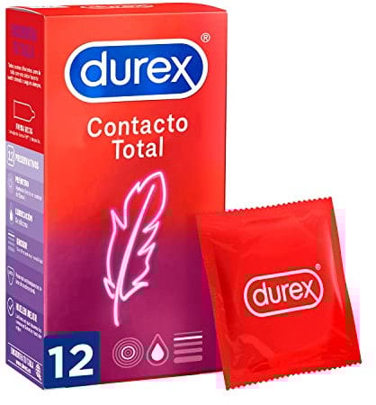 Durex Preservativos Super Finos Contacto Total para Mayor Sensibilidad - 12 condones