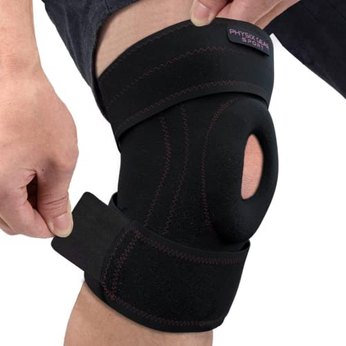 Physix Gear Sport Patella Bandage Knieschützer Sofort Schmerzlindernde Kniebandage Damen & Herren Knieschiene Mit Klettverschluss Atmungsaktive Orthese Knie Bandage Kniemanschette Kniestütze PINK XL