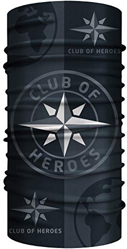 Club of Heroes Kompass Schlauchschal, nahtloses Multifunktionstuch 25 x 50 cm aus weicher Mikrofaser/Bandana Halstuch Schlauchtuch Funktionstuch Loop Schal/Kompass Outdoor Reise Mode (Schwarz)