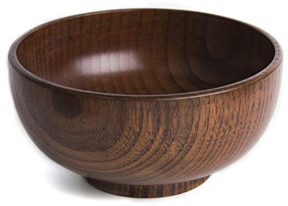 Bol De Riz Japonais En Bois - Bol Alimentaire Sain, à Soupe Vintage Grande Capacité, Saladier Pour Riz, Soupes, Desserts, Collations Aux Fruits Et Nouilles
