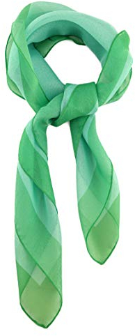 TigerTie Damen Chiffon Nickituch in hellgrün grün mit Bordüre - Größe 58 cm x 58 cm
